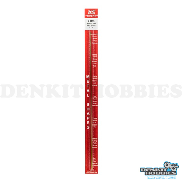 .020 ROUND BRASS ROD (5) K&S METALS