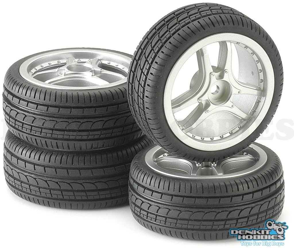 ON-ROAD PREMOUNTED TYRE & RIM SET (4) 1/10 ANSMANN (ANS211000020)