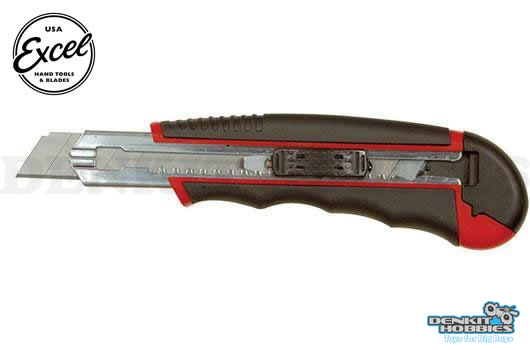 RETRACTABLE SNAP OFF #7 BLADE UTILITY KNIFE WITH METAL FRAME RUBBER HANDLE EXCEL