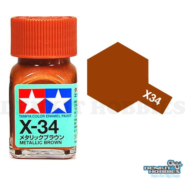 X-34 METALLIC BROWN ENAMEL PAINT 10ML TAMIYA