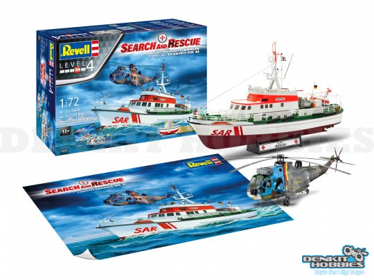 DGZRS & SEA KING MK.41 PLASTIC MODEL KIT SET 1/72 REVELL