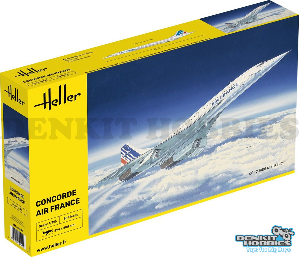 CONCORDE AIR FRANCE PLASTIC MODEL KIT 1/125 SCALE HELLER