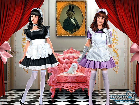 MAID CAFE GIRLS NANA & MOMOKO PLASTIC MODEL KIT 1/35 SCALE MASTER BOX