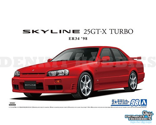 ER34 SKYLINE 25GT-X TURBO 1998 PLASTIC MODEL KIT 1/24 AOSHIMA