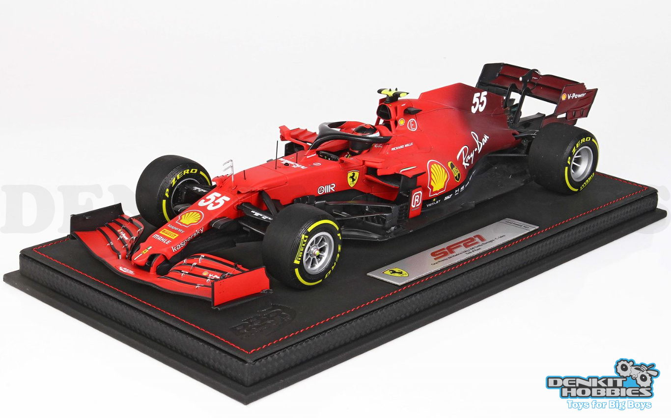 FERRARI F1 SF21 TEAM SCUDERIA FERRARI CARLOS SAINZ JR 55 5th EMILIA ROMAGNA ITALY GP 2021 1/18 SCALE BBR MODELS