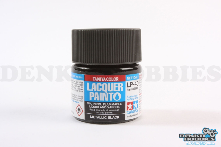 LP-40 METALLIC BLACK LACQUER PAINT 10ML TAMIYA