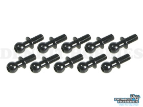 ALUMINIUM 4.8MM BALL STUD L=6 BLACK (10) 3 RACING