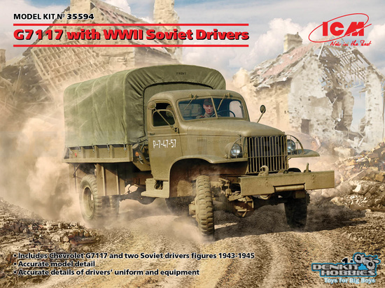 CHEVROLET G7117 WITH SOVIET DRIVERS`PLASTIC MODEL KIT 1/35 ICM