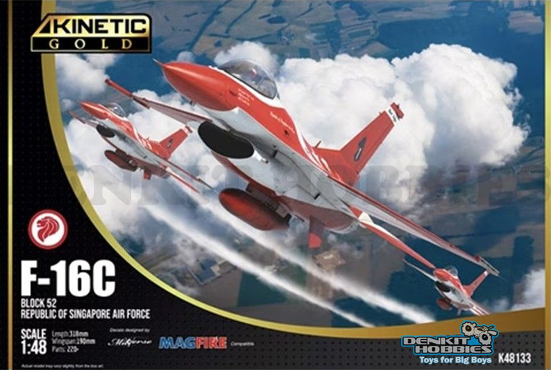 F-16C BLOCK 52 BLACK KNIGHTS PLASTIC MODEL KIT 1/48 SCALE KINETIC