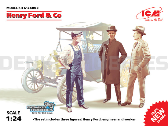 HENRY FORD & CO 3 FIGURES PLASTIC MODEL KIT 1/24 ICM