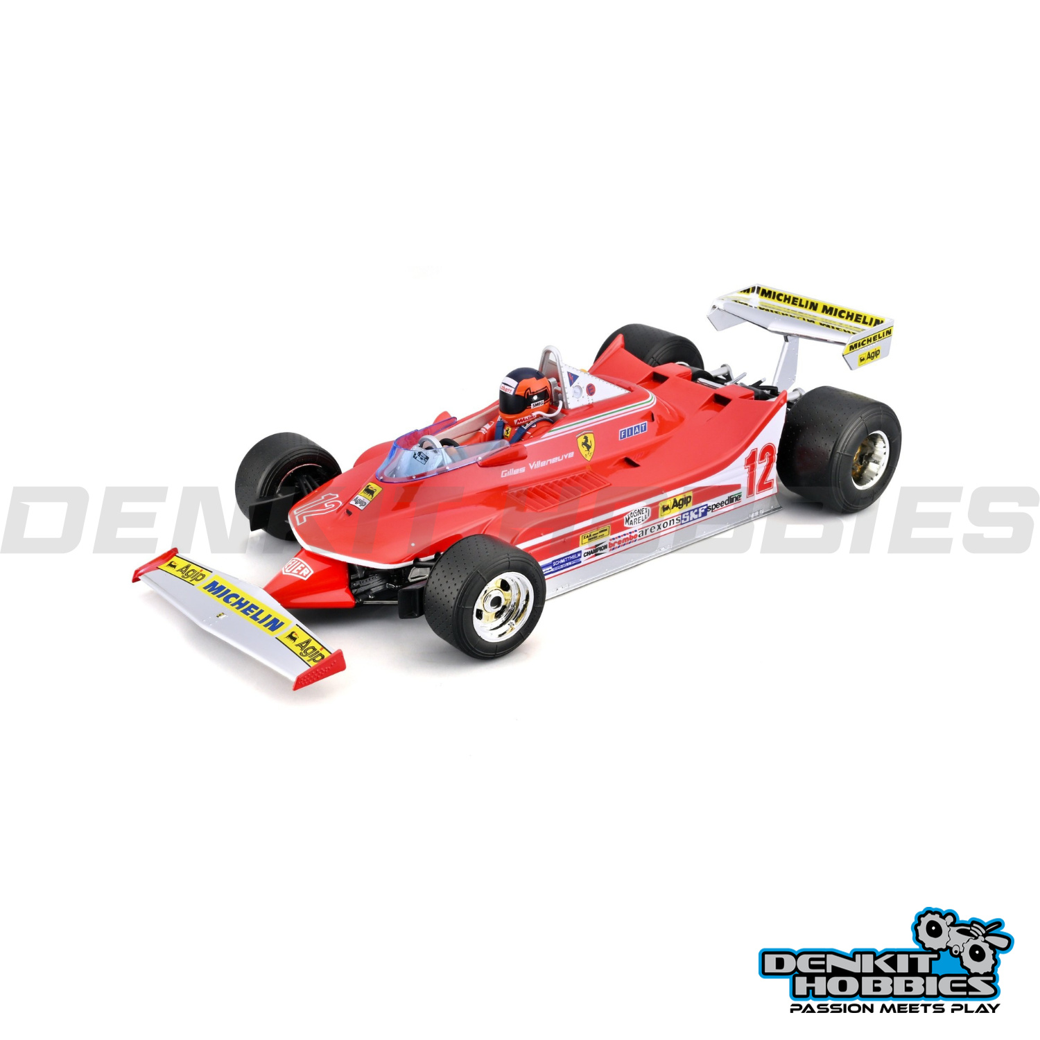 FERRARI 312T4 #12 GILLES VILLENEUVE 1979 KYALAMI GP 1/18 SCALE BBURAGO