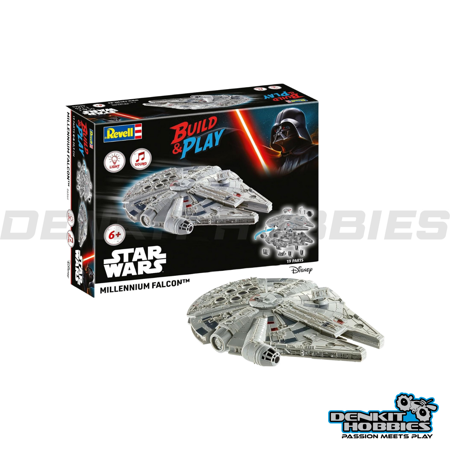 MILLENNIUM FALCON BUILD & PLAY PLASTIC MODEL KIT 1/164 SCALE REVELL