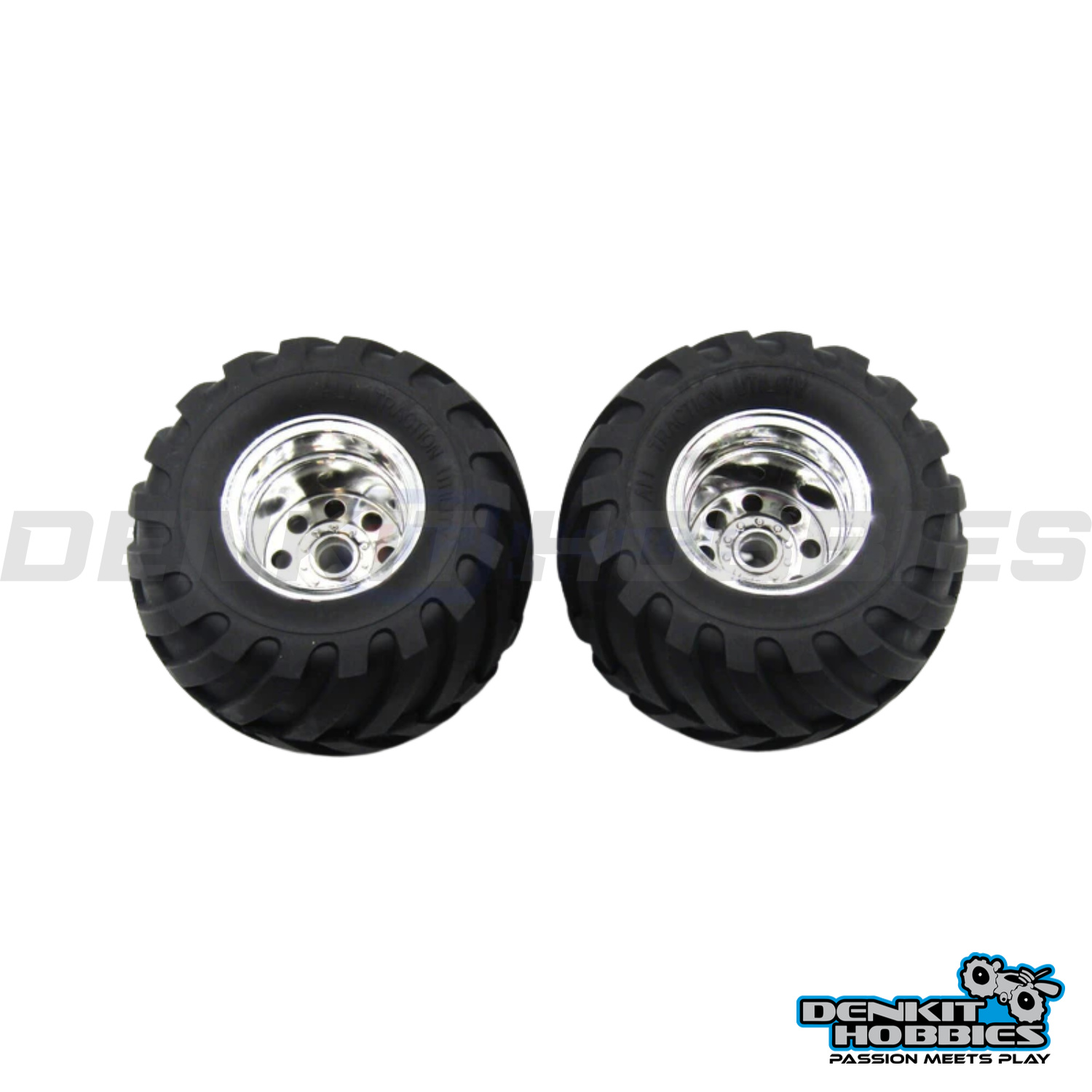 FRONT WHEEL & TYRE FOR WILD WILLY (2) 1/10 SCALE TAMIYA