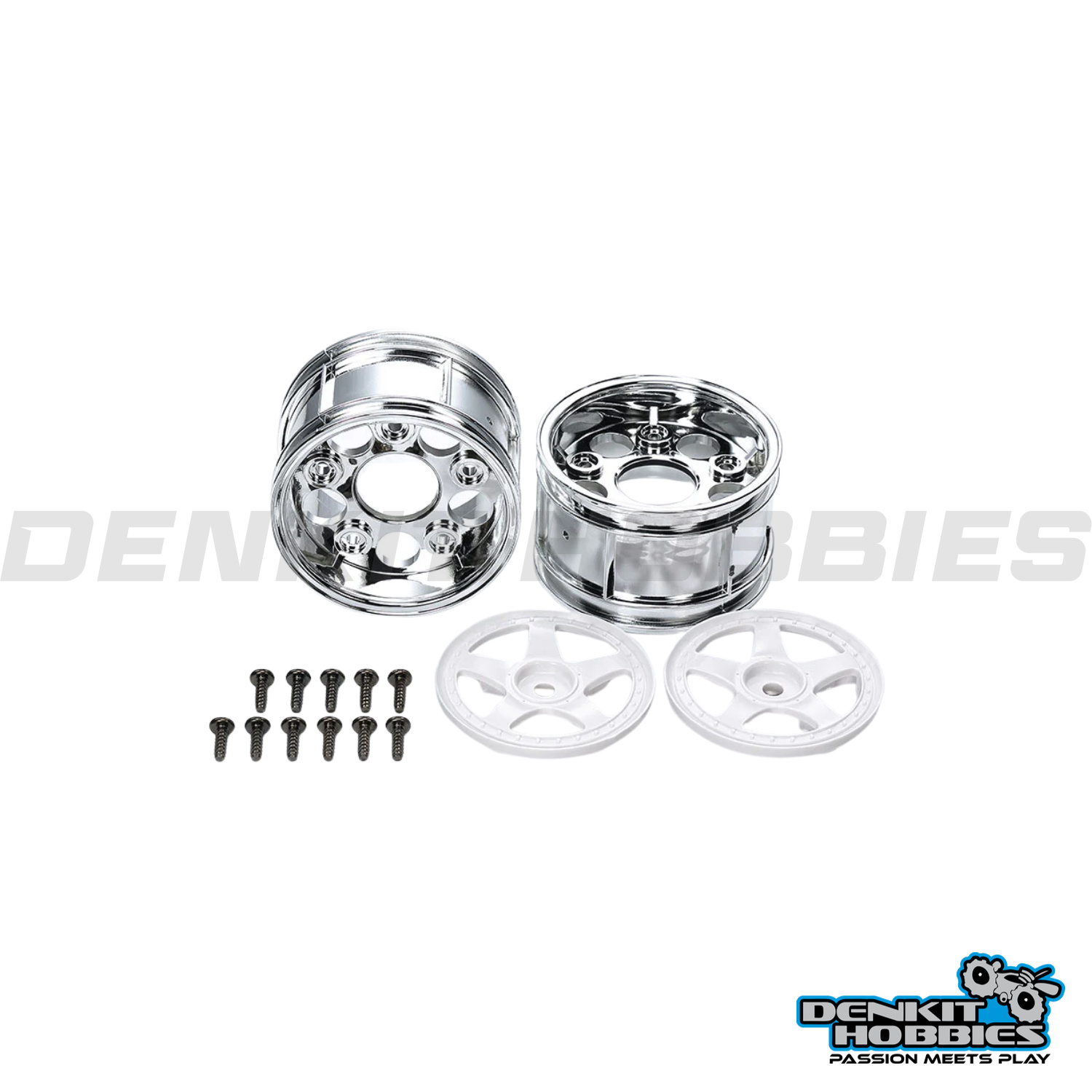 5-SPOKE 2-PIECE WIDE WHEELS (2) 1/10 TAMIYA