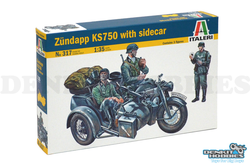 ZUNDAPP KS750 WITH SIDECAR PLASTIC MODEL KIT 1/35 ITALERI