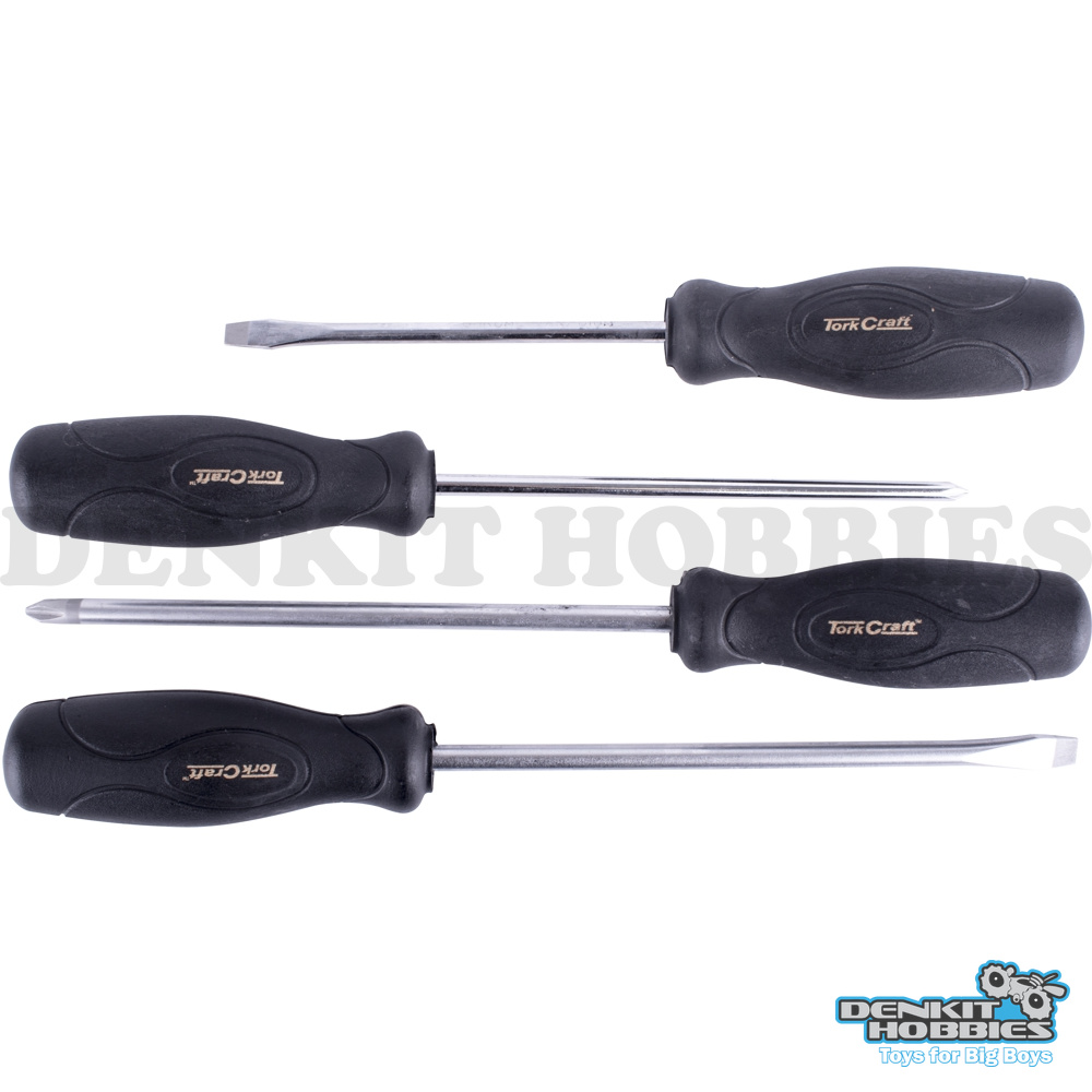 4 PIECE SCREWDRIVER SET BLACK HANDLE TORK CRAFT
