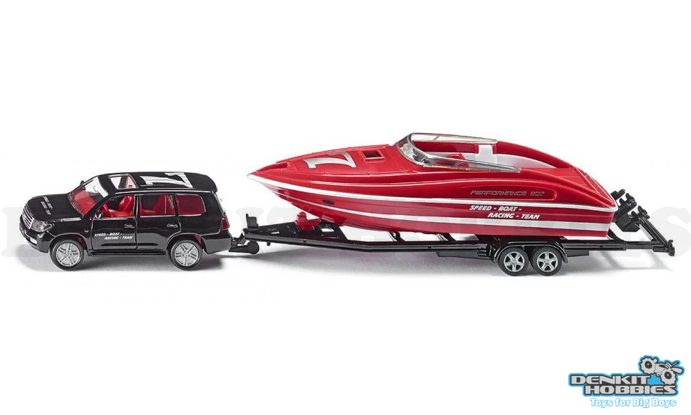 TOYOTA LANDCRUISER WITH LUXURY SPORTS BOAT 1/55 SIKU