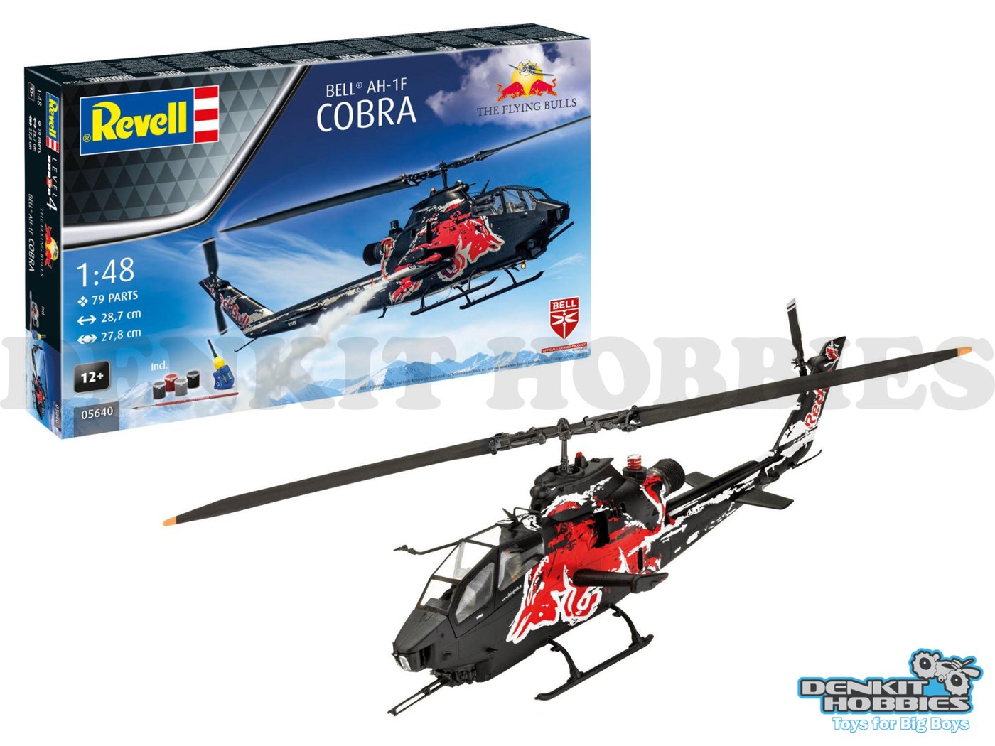 AH-1F COBRA FLYING BULLS PLASTIC MODEL KIT SET 1/48 SCALE REVELL