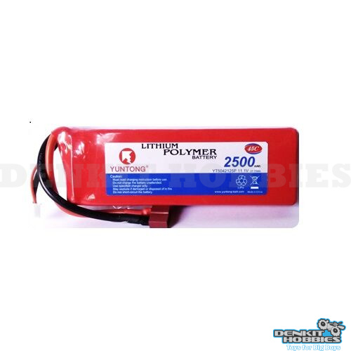 11.1V 2500MAH 45C LIPO WITH DEANS PLUG YUNTONG