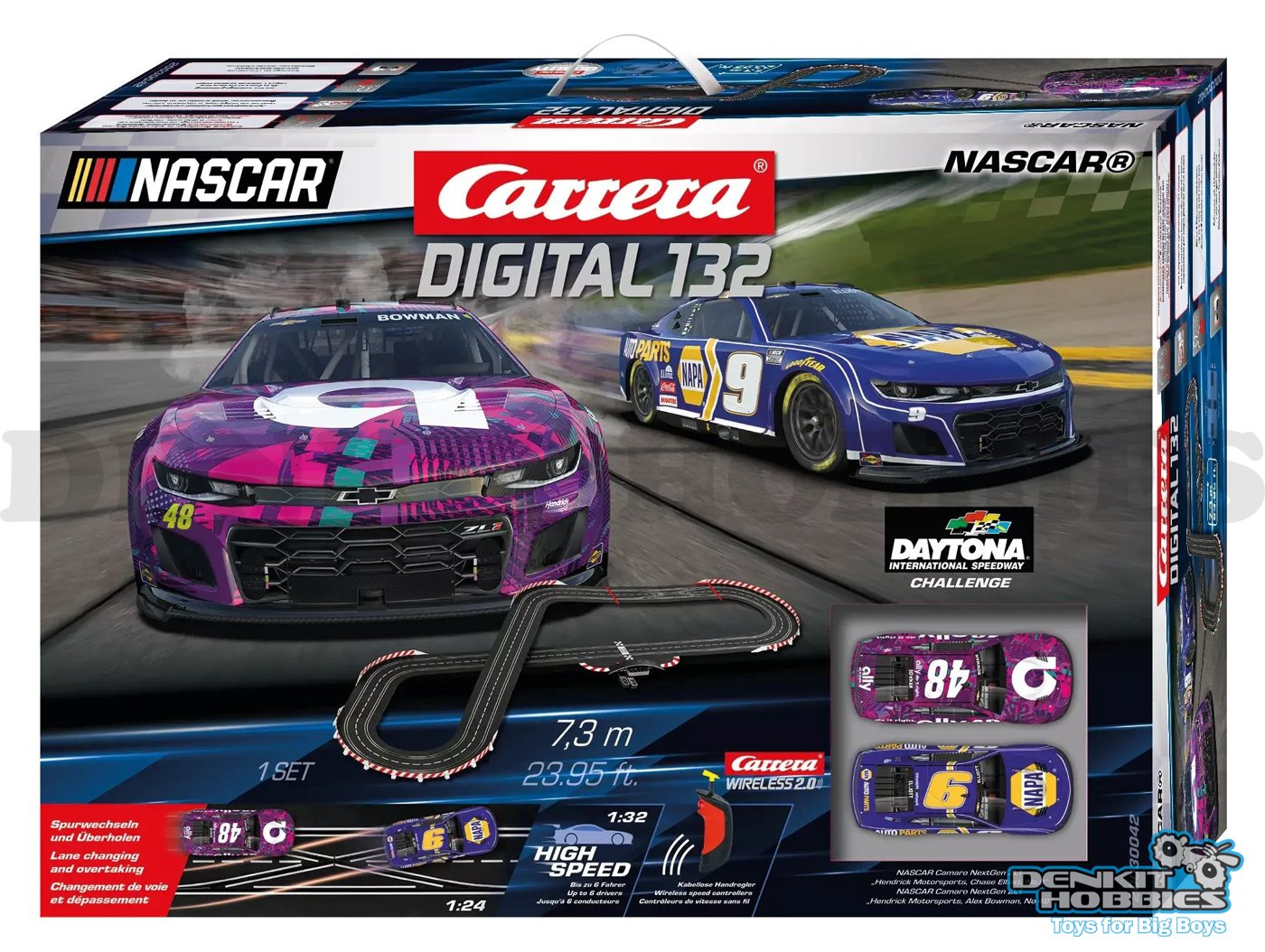 NASCAR DAYTONA CHALLENGE 7.3M DIGITAL SLOT CAR SET 1/32 SCALE CARRERA