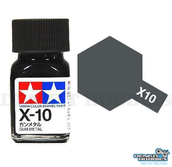 X-10 GUN METAL ENAMEL PAINT 10ML TAMIYA
