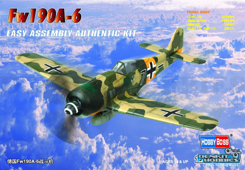 GERMAN FW190A-6 FIGHTER PLASTIC MODEL KIT 1/72 SCALE HOBBY BOSS