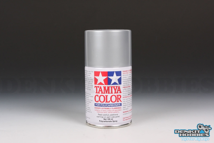 PS-48 SEMI-GLOSS SILVER POLYCARBONATE SPRAY PAINT 100ML TAMIYA
