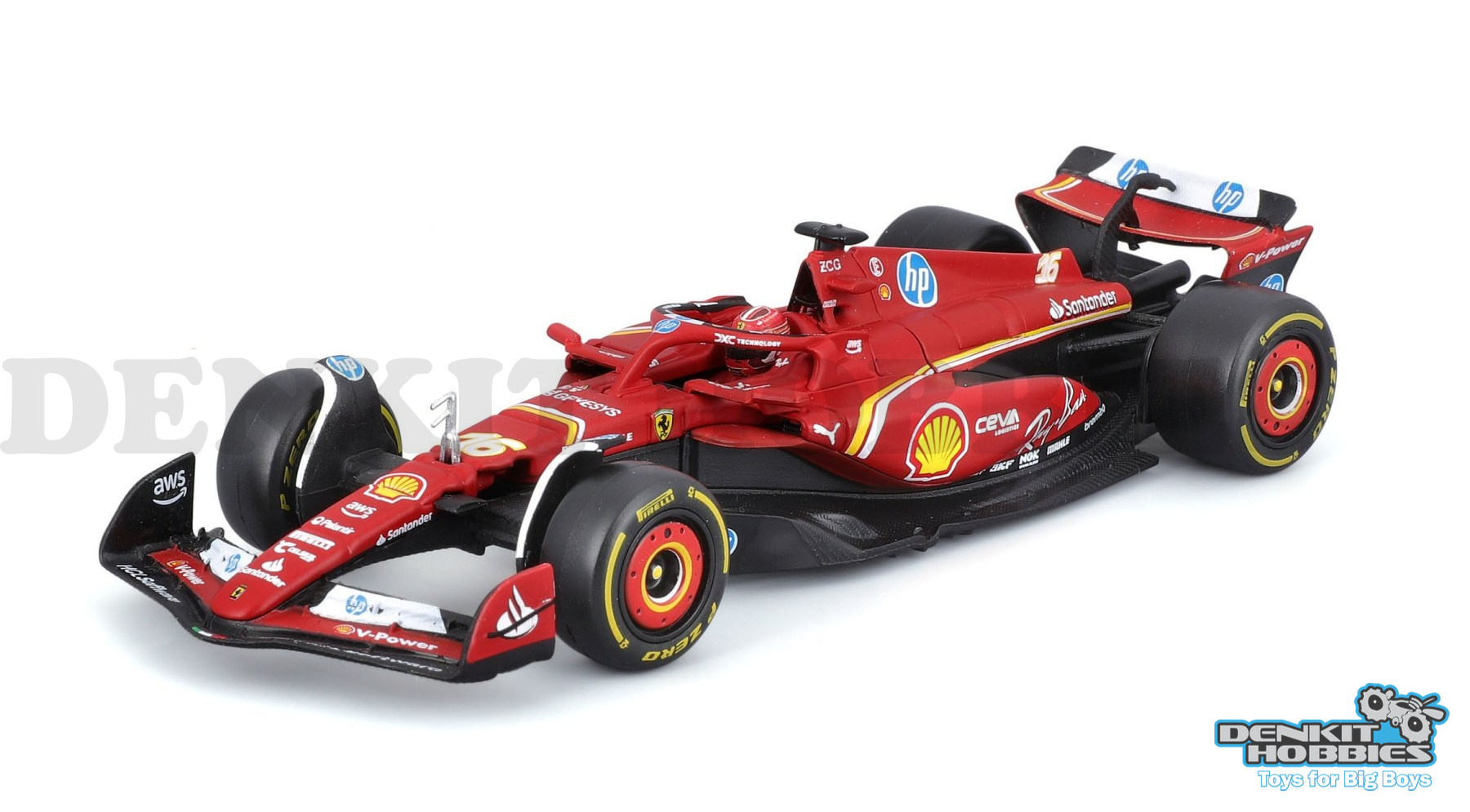 FERRARI F1 SF-24 2024 #16 CHARLES LECLERC WITH COLLECTORS CASE 1/43 SCALE BBURAGO