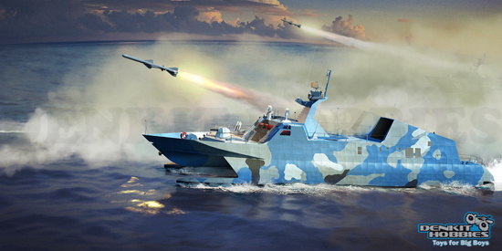 CHINESE NAVY TYPE 22 MISSILE BOAT PLASTIC MODEL KIT 1/144 TRUMPETER
