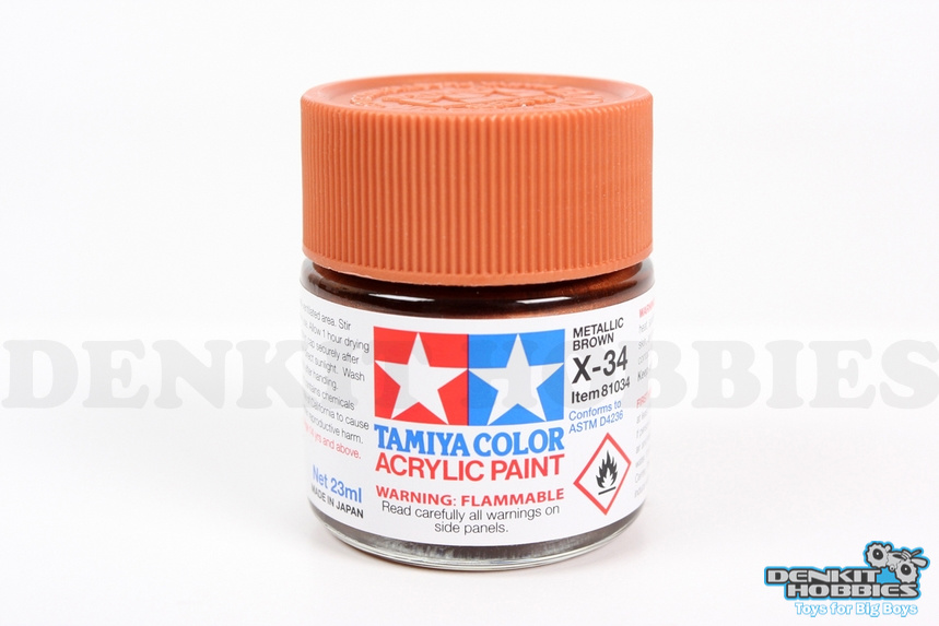 X-34 METALLIC BROWN ACRYLIC PAINT 23ML TAMIYA