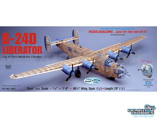 B-24D LIBERATOR WWII 1232MM BALSA MODEL KIT GUILLOWS