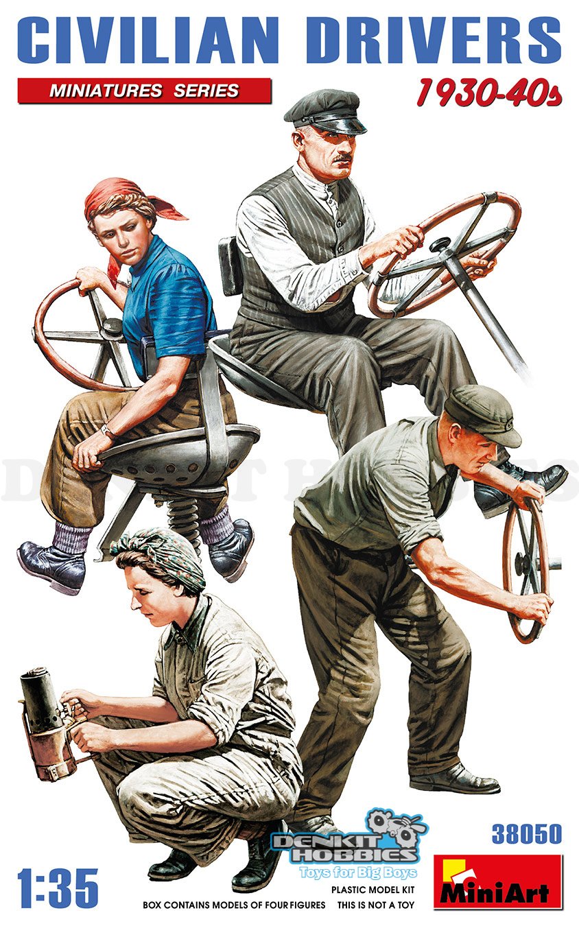 CIVILIAN DRIVERS 1930-40S PLASTIC MODEL KIT 1/35 MINIART