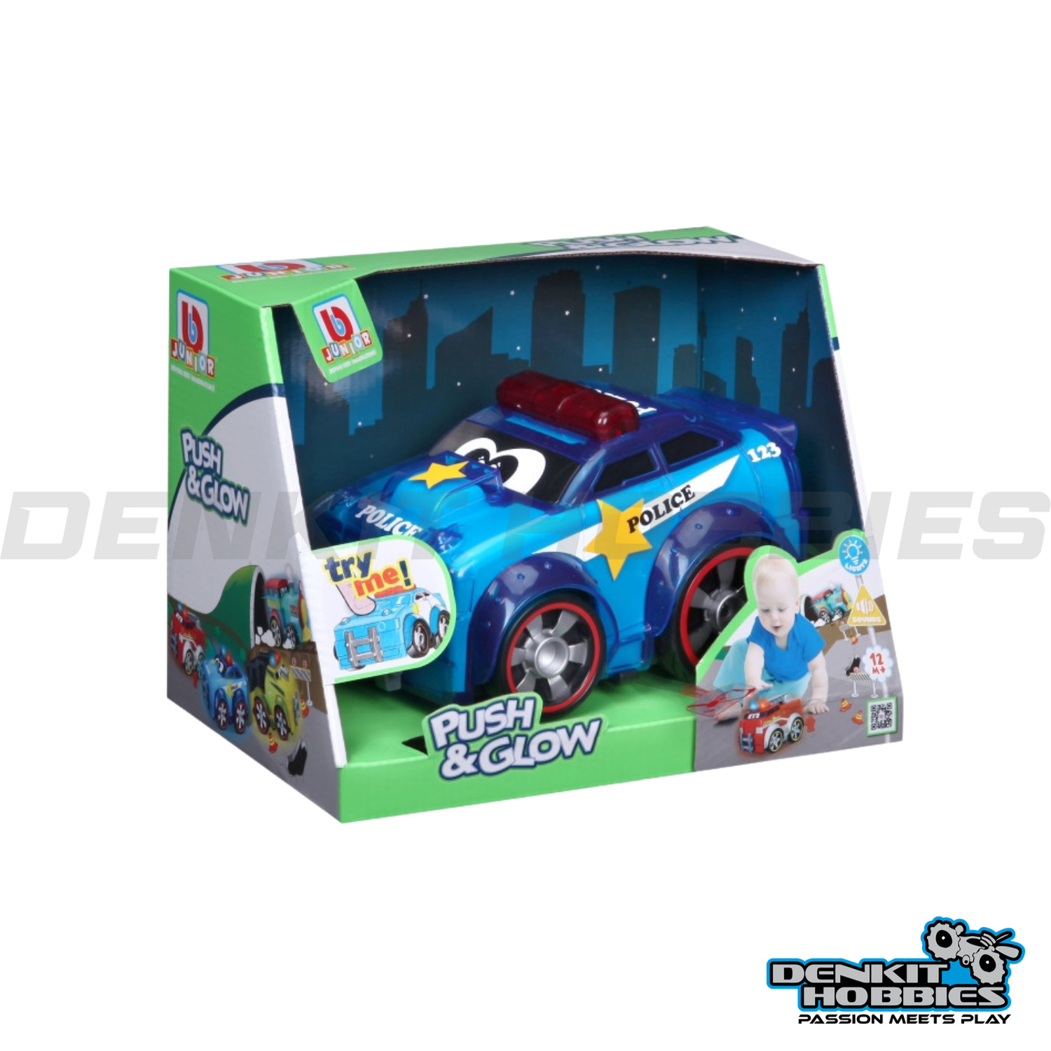 PUSH & GLOW - POLICE CAR BBURAGO JUNIOR