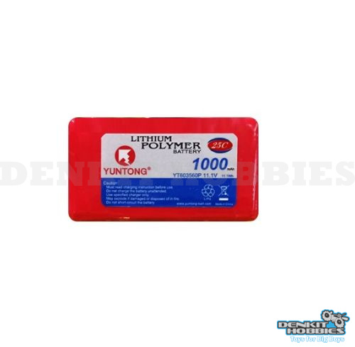 11.1V 1000MAH 25C LIPO BATTERY WITH DEANS PLUG YUNTONG