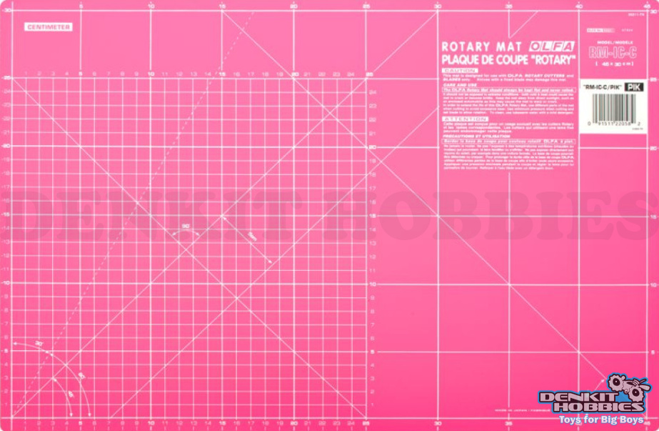 DOUBLE SIDED ROTARY PINK HOBBY MAT 450X300MM OLFA
