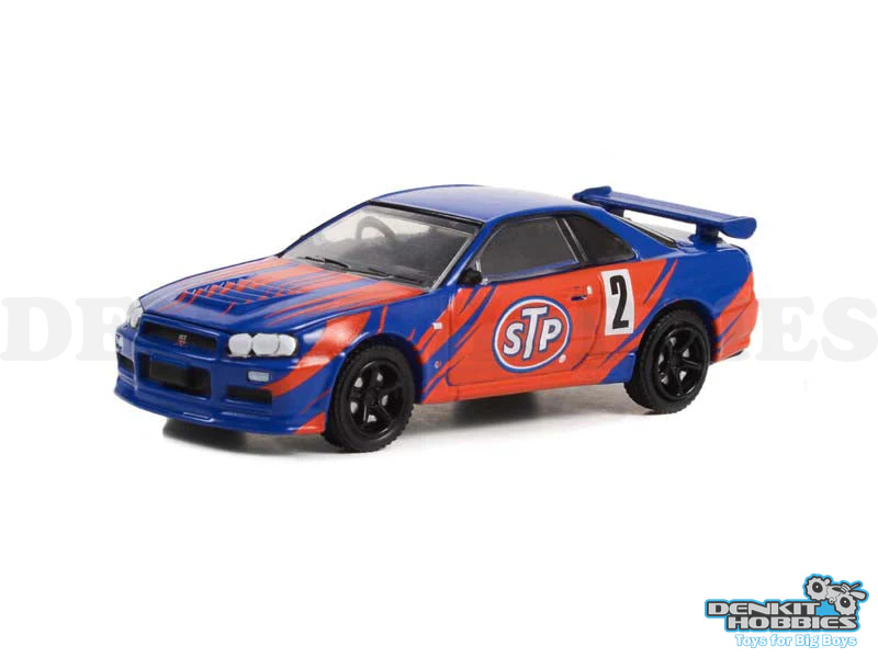NISSAN SKYLINE GT-R R34 2002 STP RUNNING ON EMPTY SERIES 15 1/64 SCALE GREENLIGHT