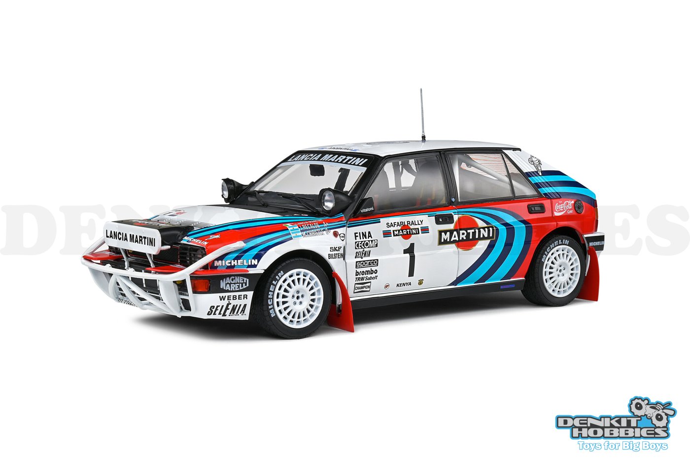 LANCIA DELTA HF INTEGRALE SAFARI RALLYE KENYA 1991 #1 RECALDE / CHRISTIE 1/18 SCALE SOLIDO