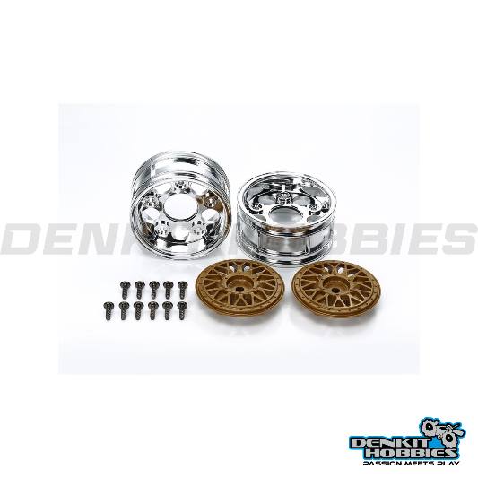 2-PIECE MESH WHEELS (2) 1/10 SCALE TAMIYA