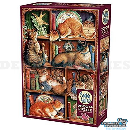 FELINE BOOKCASE 2000 PIECE PUZZLE COBBLE HILL
