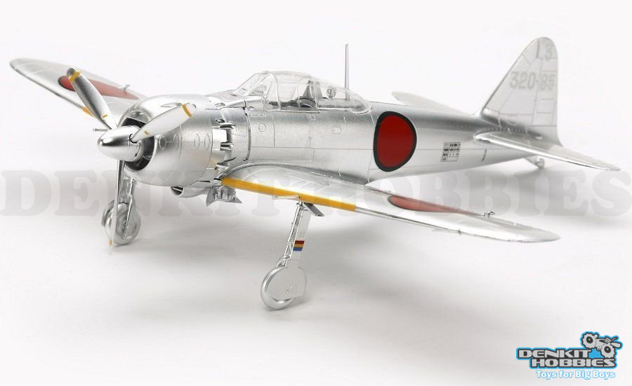 MITSUBISHI A6M5 ZEKE ZERO FIGHTER SILVER PLATED PLASTIC MODEL KIT 1/72 SCALE TAMIYA