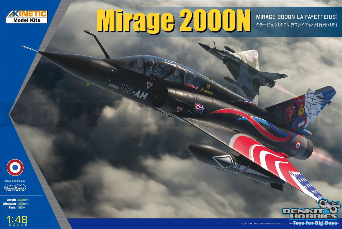 MIRAGE 2000N LA FAYETTE US PLASTIC MODEL KIT 1/48 SCALE KINETIC