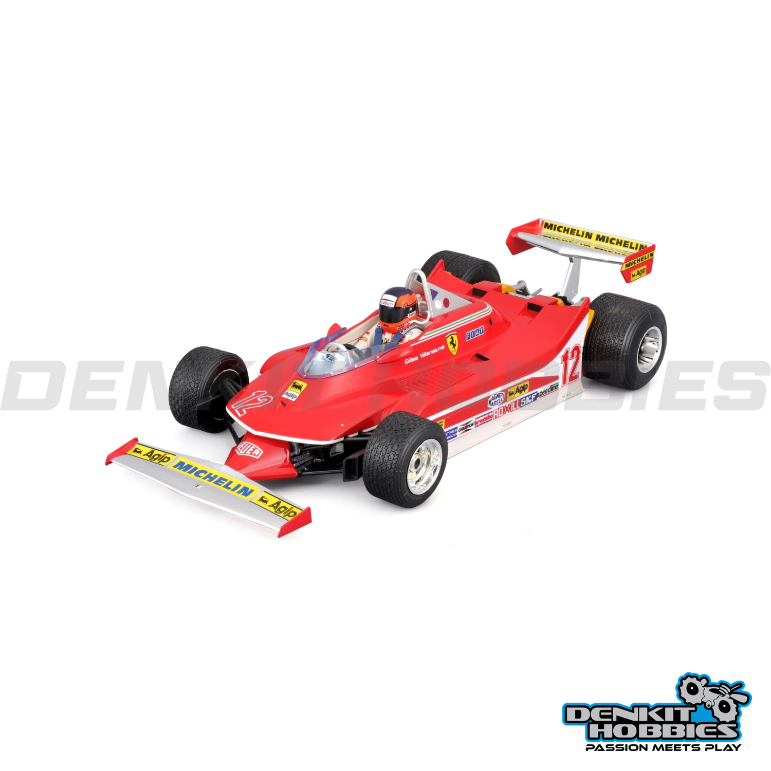 FERRARI 312T4 #12 GILLES VILLENEUVE 1979 USA GP 1/18 SCALE BBURAGO
