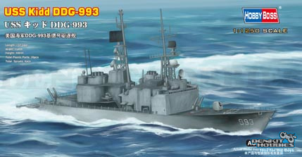 USS KIDD DDG-993 PLASTIC MODEL KIT 1/1250 HOBBY BOSS